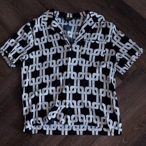 A.P.C. Black and White Patterned Shirt